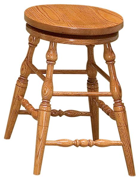 Scoop Bar Stool with round swivel flat seat and windsor base