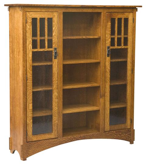 Mission Display Bookcase with Seedy Glass from Amish Furniture Factory