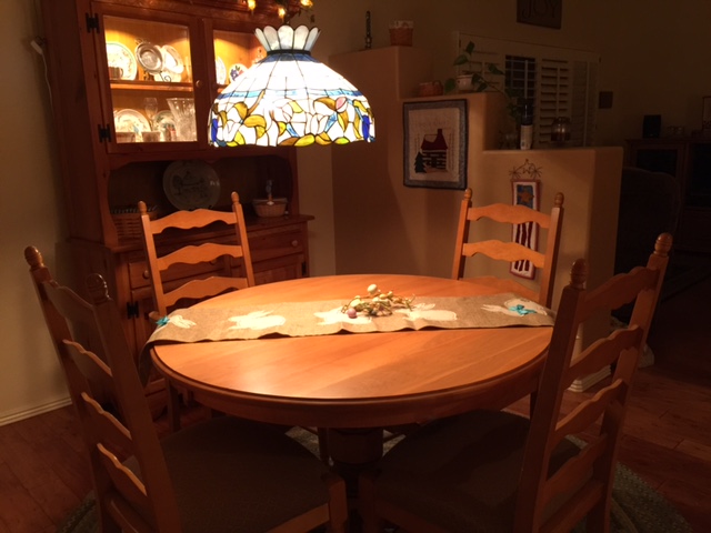 Preston Single Pedestal Dining Table in maple with custom stain from Amish Furniture Factory