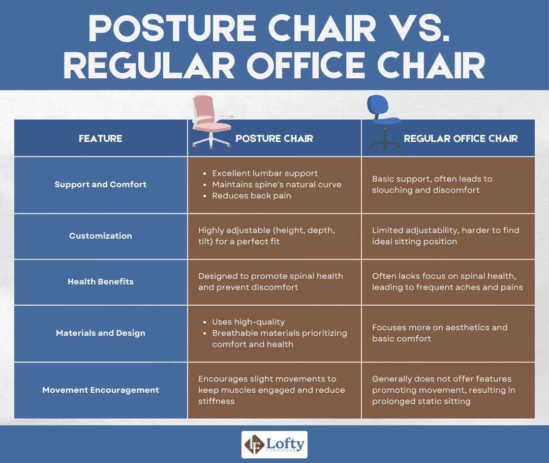 Posture chair vs. regular office chair