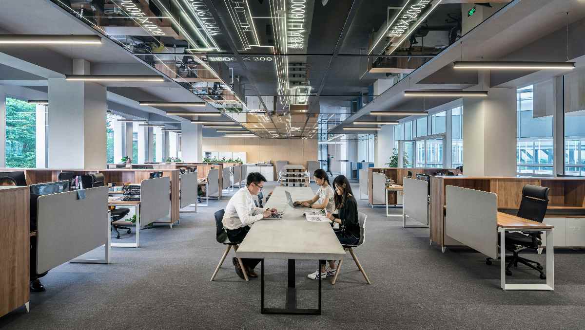 Employees working in the office