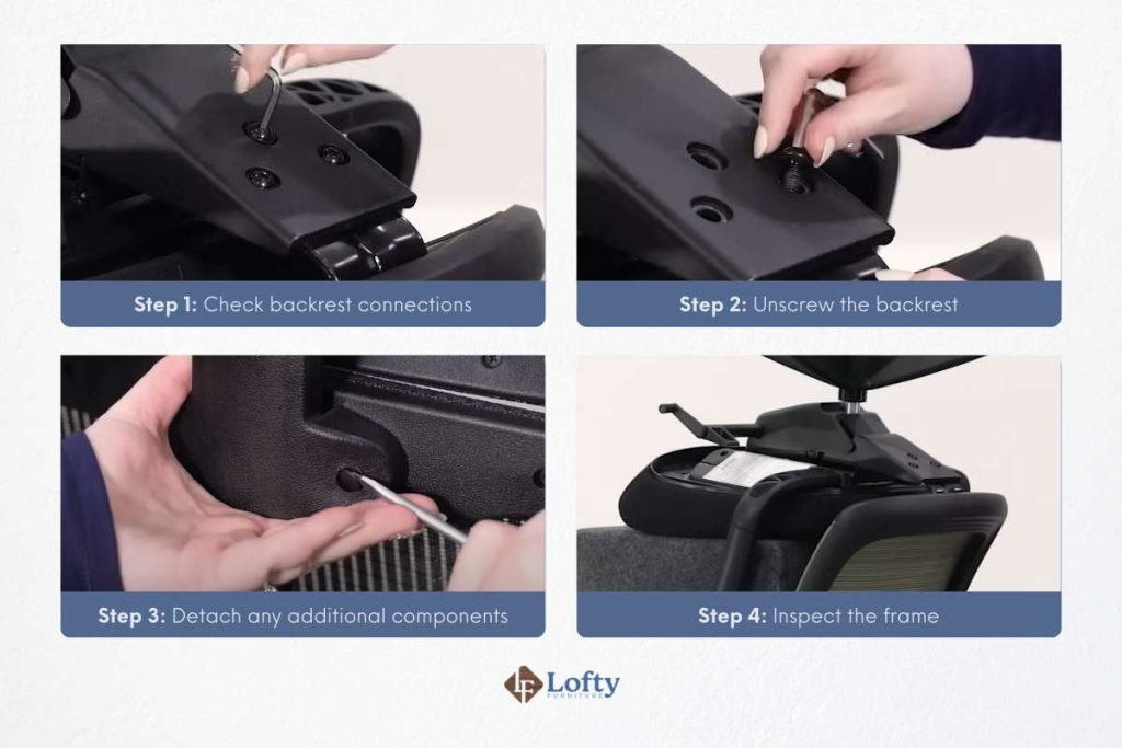 Step 4. Disassembling the Backrest and Other Attachments