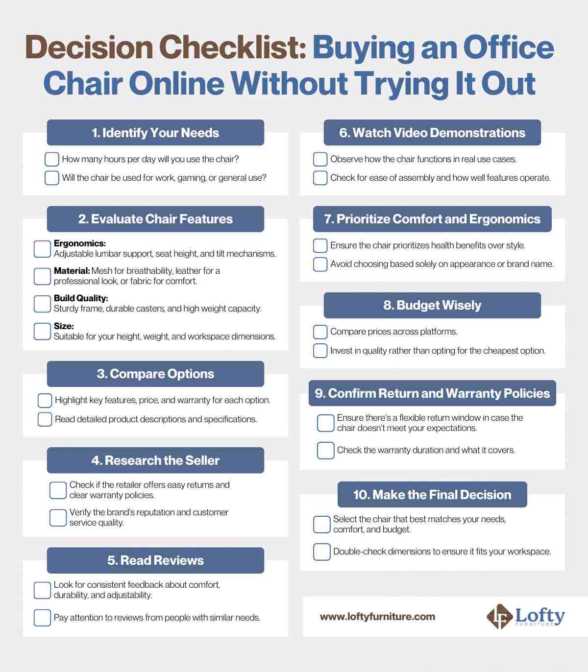 how to buy an office chair without trying it out Decision Checklist - Buying an Office Chair Online Without Trying It Out