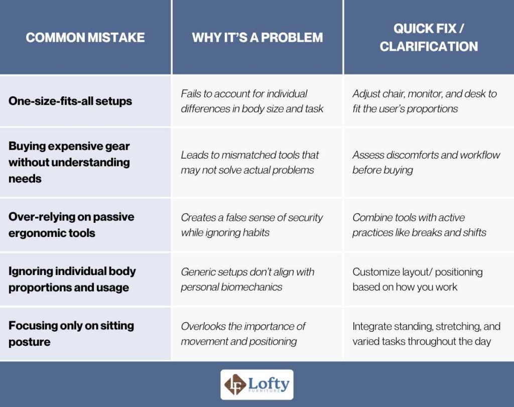 principles of ergonomics Common Mistakes and Misconceptions in Ergonomics