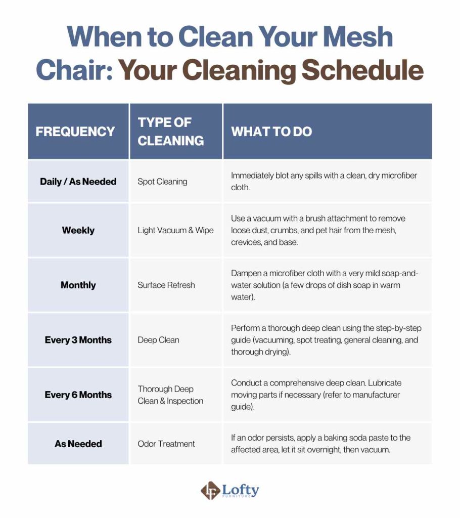 how to clean a mesh chair When to Clean Your Mesh Chair - Your Cleaning Schedule