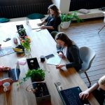 People working in a coworking space