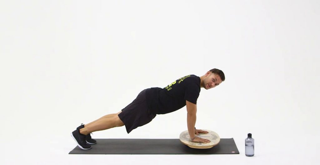 balance board exercises push up on balance board