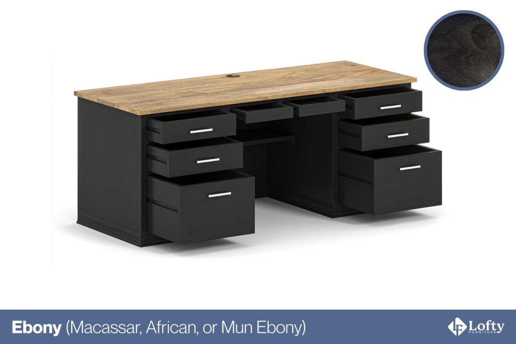 dark wood types Ebony (Macassar, African, or Mun Ebony)