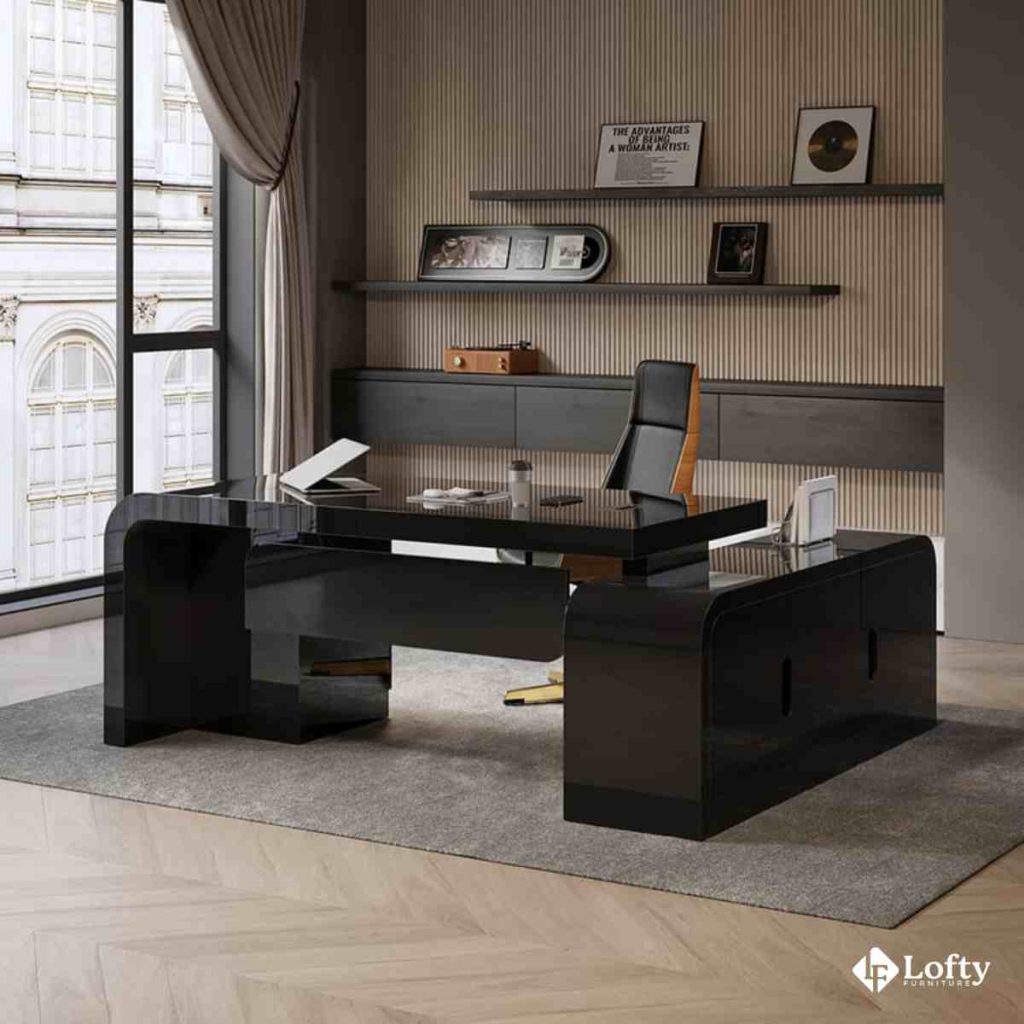 executive office table design L-shaped executive table design