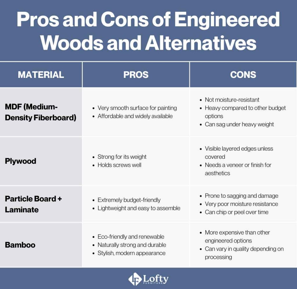 best wood to build a desk Pros and Cons of Engineered Woods and Alternatives