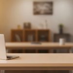 Hardwood desk in the home office