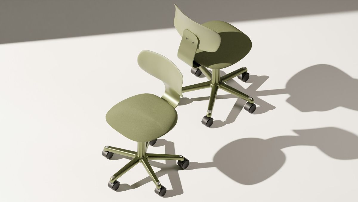 Two modern ergonomic chair in color green