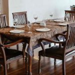 Dining table set made of mahogany