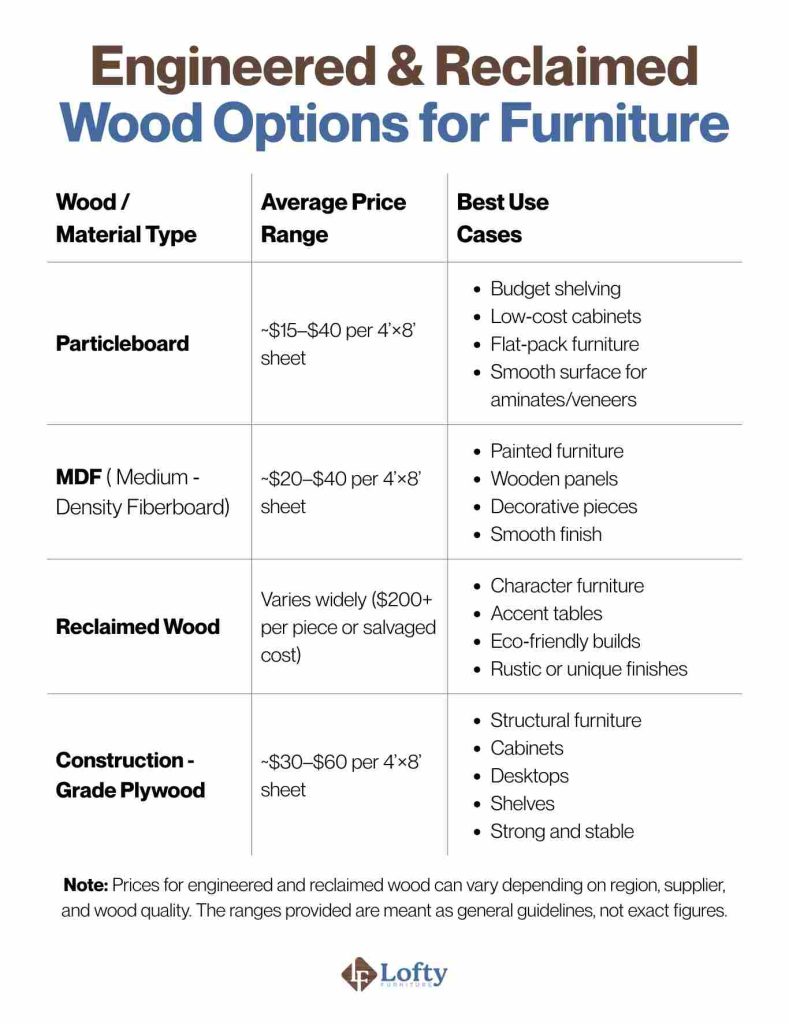 Engineered & Reclaimed Wood Options for Furniture
