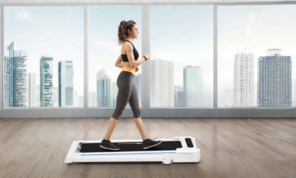 Goplus Foldable Treadmill with Desk