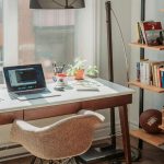 Desk facing the window at home for good feng shui