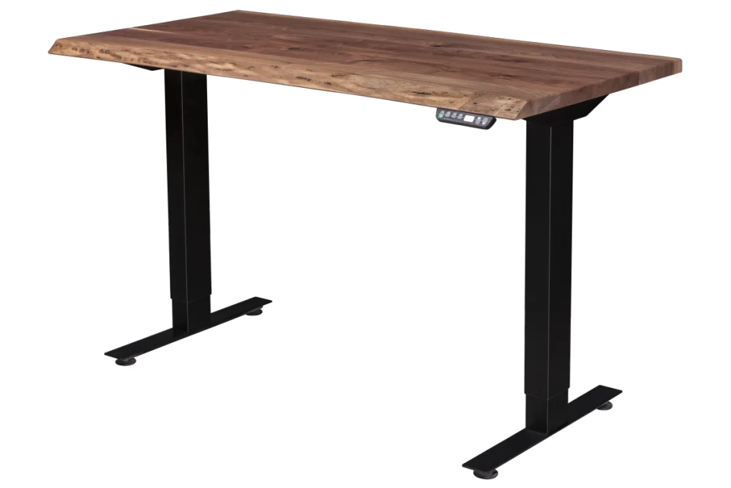 Amish Adona Adjustable Height Desk with Live Edge