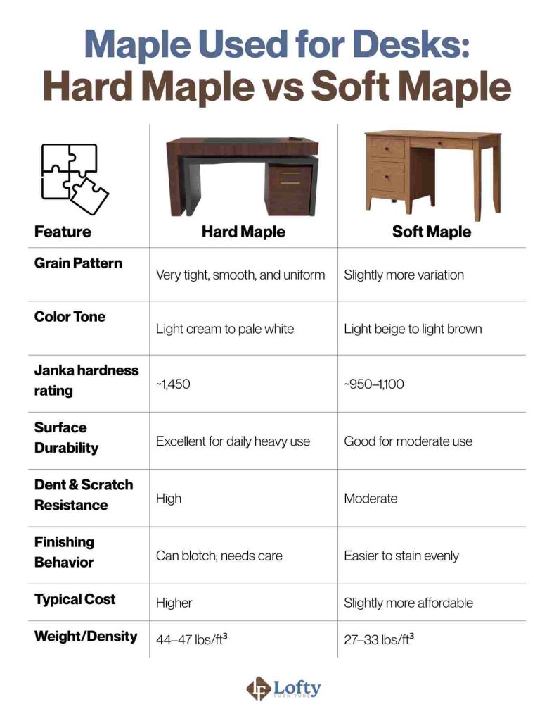 Maple Used for Desks_ Hard Maple vs Soft Maple