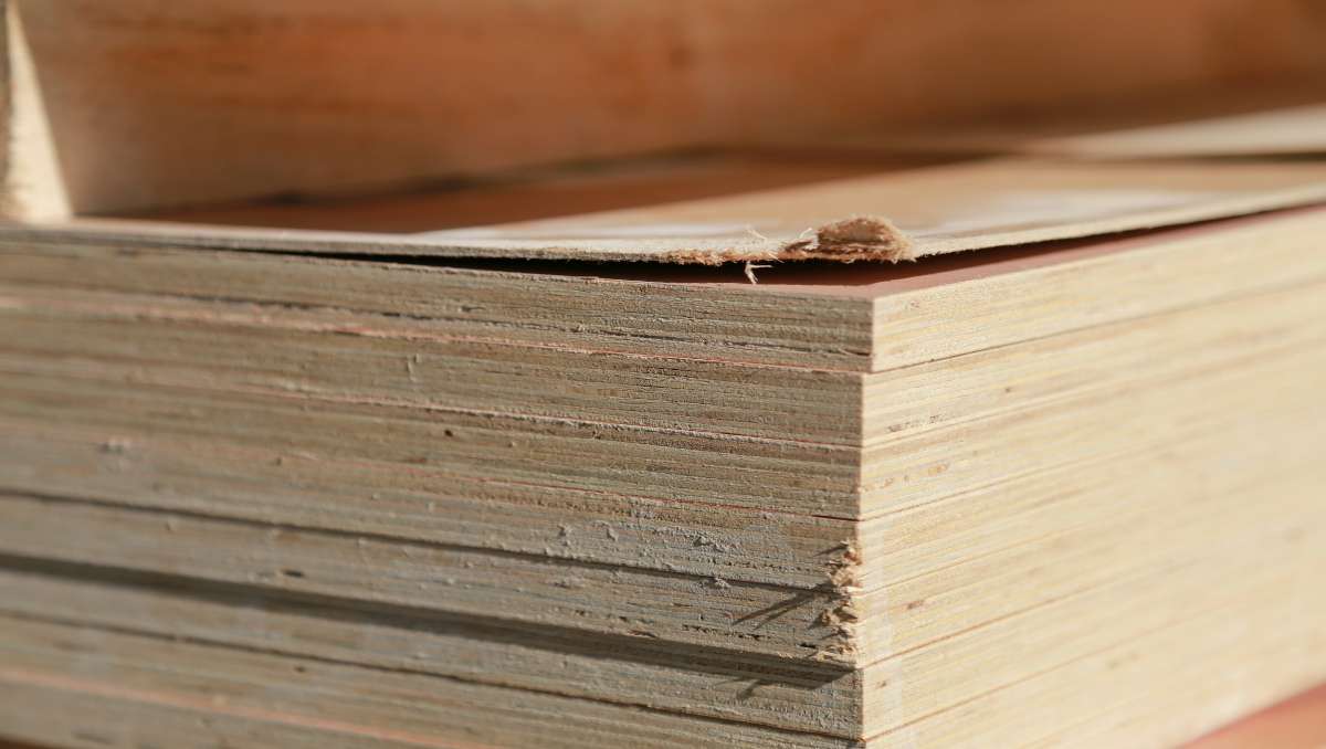 Stack of plywood and solid wood