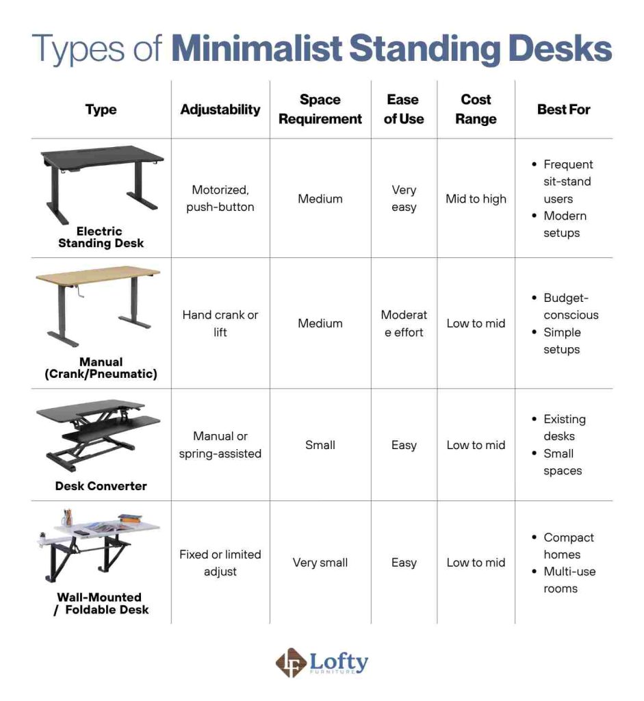 Types of Minimalist Standing Desks