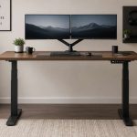 A dual motor standing desk setup
