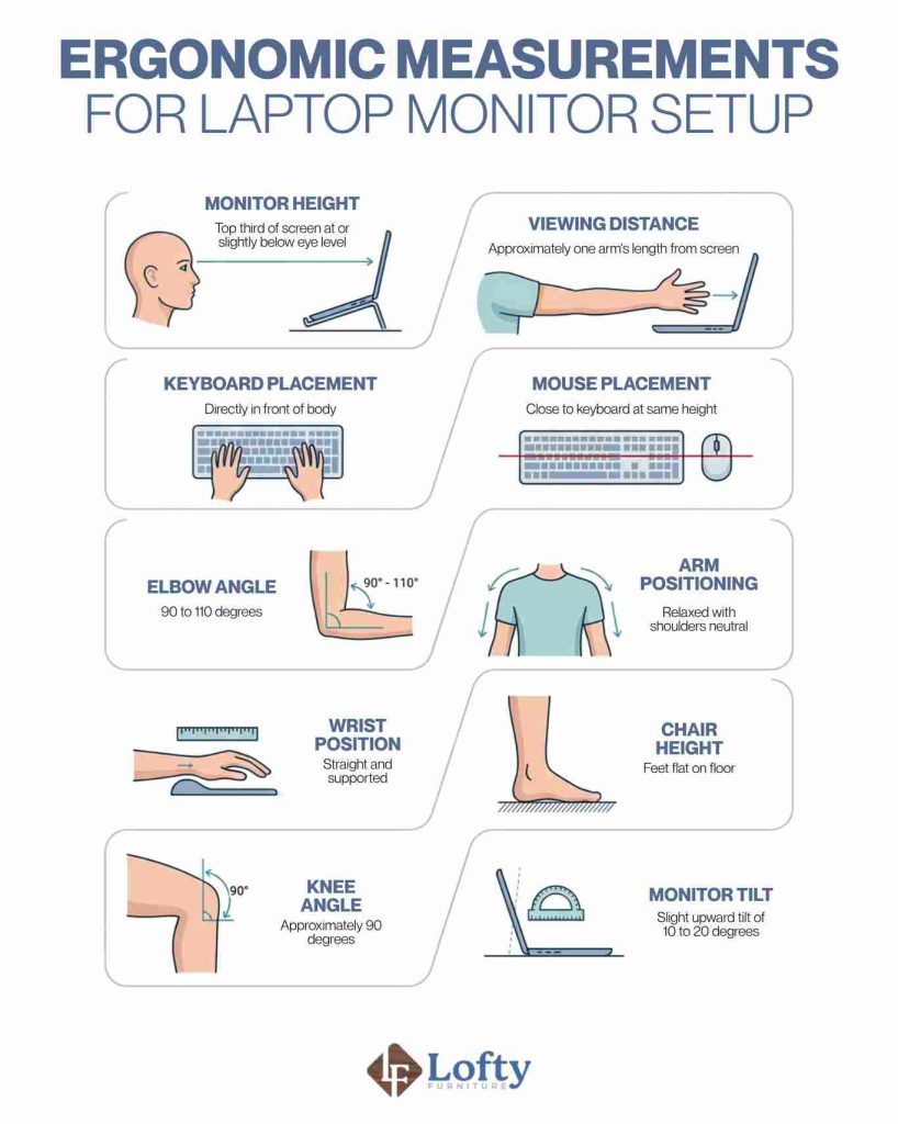 Ergonomic Measurements for Laptop Monitor Setup