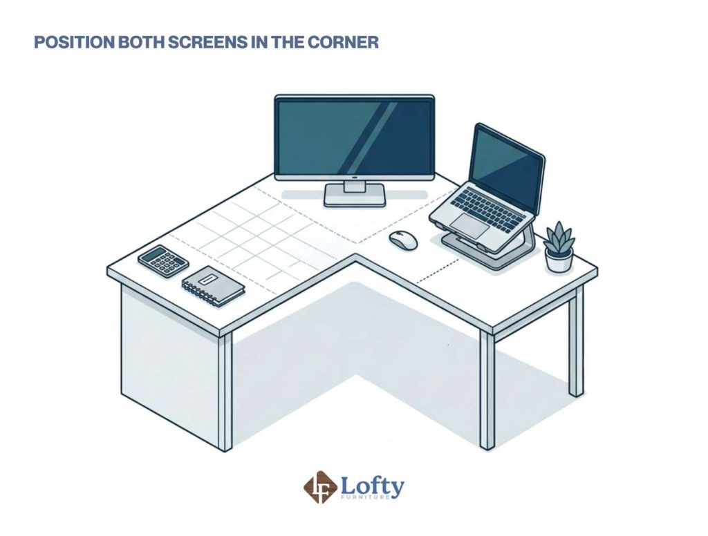 Position Both Screens in the Corner