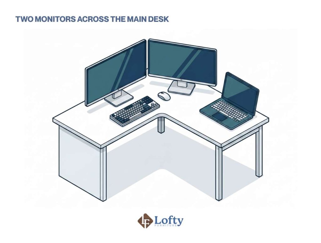 Set Up Two Monitors Across the Main Desk