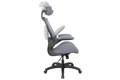 400lbs Ergonomic Mesh High Back Office Chair with Flip-Up Arms - Gray