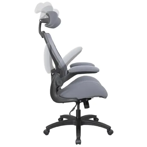 400lbs Ergonomic Mesh High Back Office Chair with Flip-Up Arms - Gray 400lbs Ergonomic Mesh High Back Office Chair with Flip-Up Arms - Gray