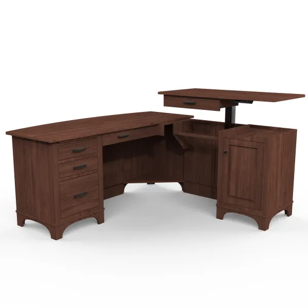 Amish Finley L Corner Desk with Lift