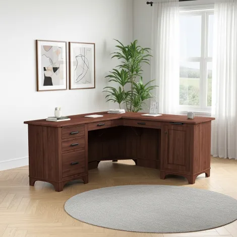 Amish Finley L Corner Desk with Lift