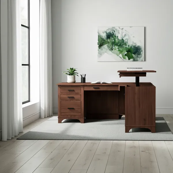 Amish Finley L Corner Desk with Lift