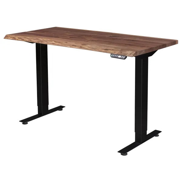Amish Adona Adjustable Height Desk with Live Edge