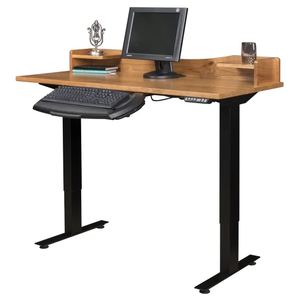 Amish Adona Adjustable Height Desk with Live Edge
