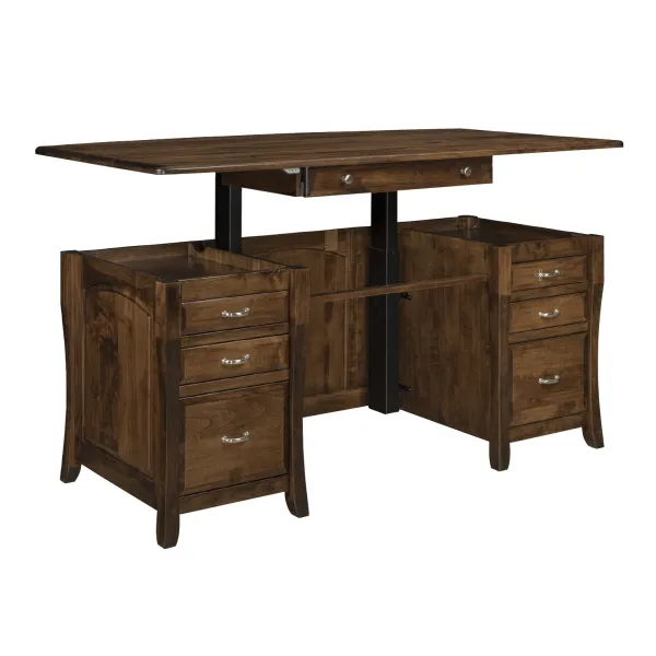 Amish Berkely Lift Hardwood Executive Sit Stand Desk