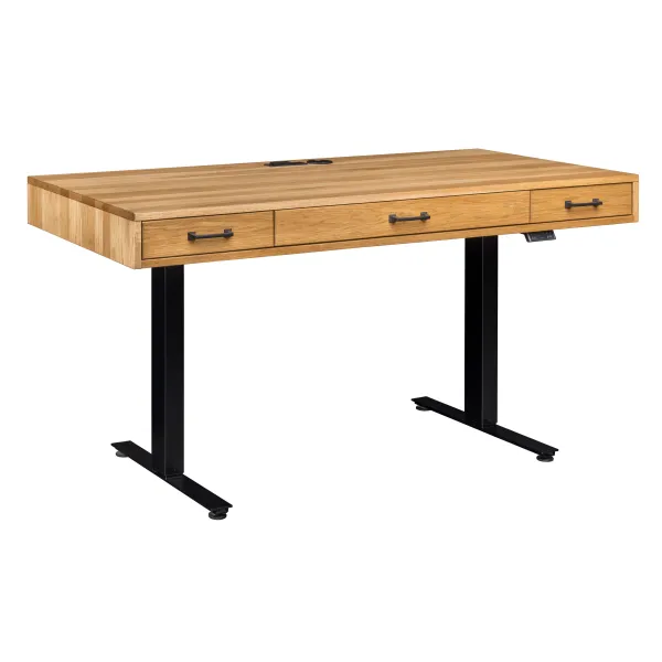Amish Bordeaux Solid Wood Adjustable Lift Desk