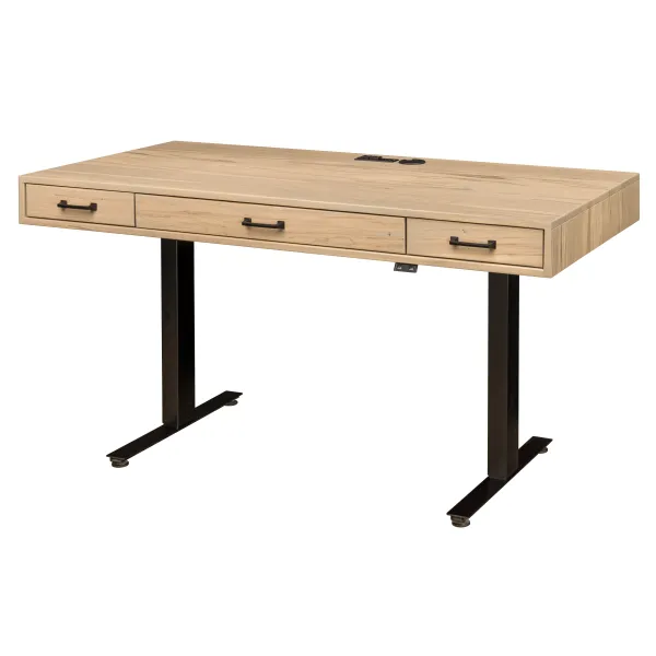 Amish Bordeaux Solid Wood Adjustable Lift Desk