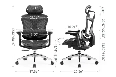 Doro C300 Ergonomic Office Chair With Ultra Soft 3D Armrests - Black