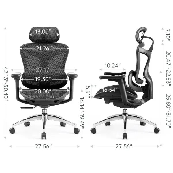 Doro C300 Ergonomic Office Chair With Ultra Soft 3D Armrests - Black