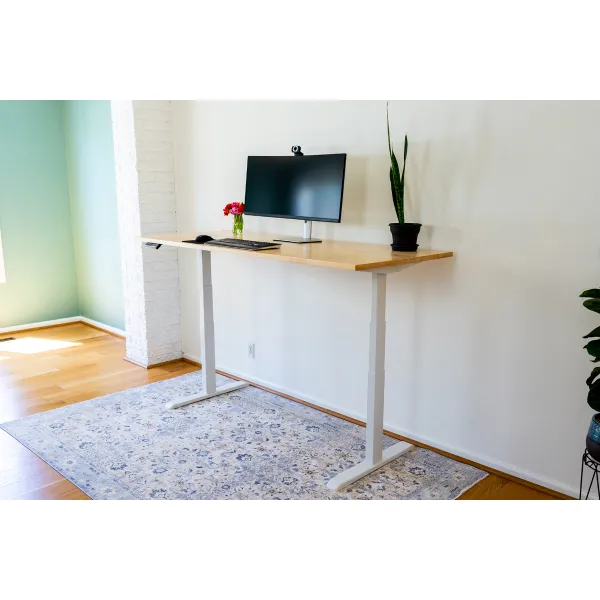 Lofty Height Adjustable Desk with Amish Made Wood Top - test