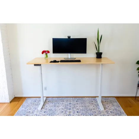 Lofty Height Adjustable Desk with Amish Made Wood Top Lofty Height Adjustable Desk with Amish Made Wood Top