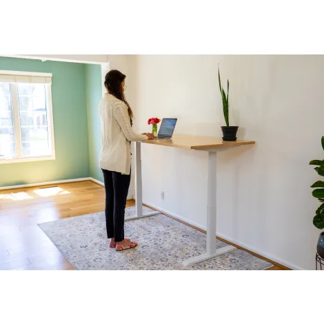 Lofty Height Adjustable Desk with Amish Made Wood Top Lofty Height Adjustable Desk with Amish Made Wood Top