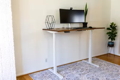 Lofty Height Adjustable Desk with Amish Made Wood Top