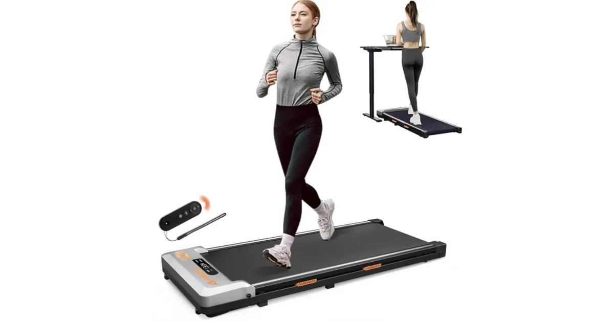 2 in 1 Portable Walking Treadmill with Remote Control Lanyard for Home Office