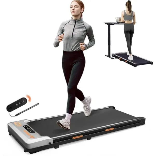 2 in 1 Portable Walking Treadmill with Remote Control Lanyard for Home/Office