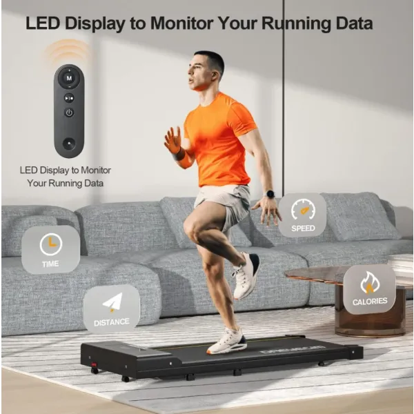 2 in 1 Portable Walking Treadmill with Remote Control Walking Jogging Machine in LED Display