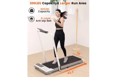 3 in 1 Easy to Store Under Desk Walking Pad - 3.0HP Folding Treadmill, 300 lbs Capacity