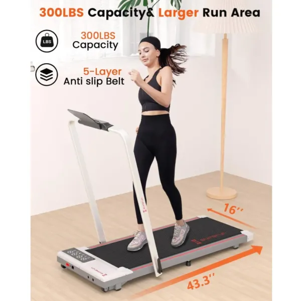 3 in 1 Easy to Store Under Desk Walking Pad - 3.0HP Folding Treadmill, 300 lbs Capacity