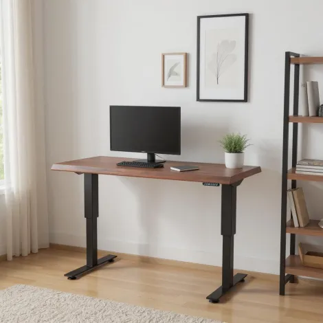 Amish Adona Adjustable Height Desk with Live Edge Amish Adona Adjustable Height Desk with Live Edge